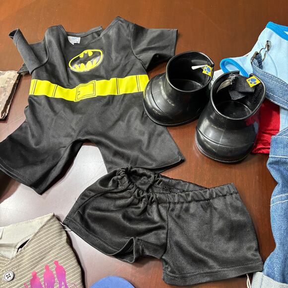 Build A Bear Mixed Clothes 17 Piece Shoes Batman Military Jonas Guitar BAB - Picture 2 of 8